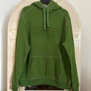 Puma  Men’s Green Cotton Hoodie, Size L